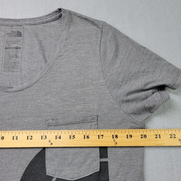 The North Face Women's Large Gray Half Dome Tri-Blend Short Sleeve Pocket TShirt - Picture 5 of 9